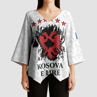 Personalized Kosova E Lire Kimono Sleeve Blouse Kosova Albanian Flag - Wonder Print Shop