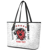 Personalized Kosova E Lire Leather Tote Bag Kosova Albanian Flag - Wonder Print Shop