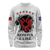 Personalized Kosova E Lire Long Sleeve Shirt Kosova Albanian Flag - Wonder Print Shop