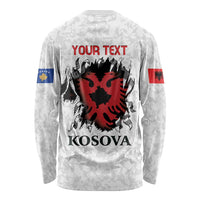 Personalized Kosova E Lire Long Sleeve Shirt Kosova Albanian Flag - Wonder Print Shop