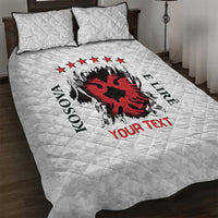 Personalized Kosova E Lire Quilt Bed Set Kosova Albanian Flag - Wonder Print Shop