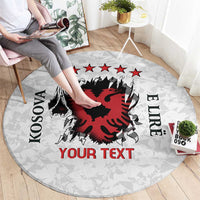 Personalized Kosova E Lire Round Carpet Kosova Albanian Flag - Wonder Print Shop