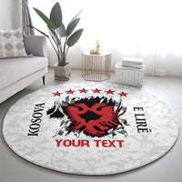 Personalized Kosova E Lire Round Carpet Kosova Albanian Flag - Wonder Print Shop