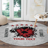 Personalized Kosova E Lire Round Carpet Kosova Albanian Flag - Wonder Print Shop