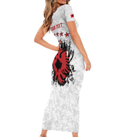 Personalized Kosova E Lire Short Sleeve Bodycon Dress Kosova Albanian Flag - Wonder Print Shop