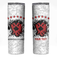 Personalized Kosova E Lire Skinny Tumbler Kosova Albanian Flag - Wonder Print Shop