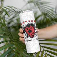 Personalized Kosova E Lire Skinny Tumbler Kosova Albanian Flag - Wonder Print Shop