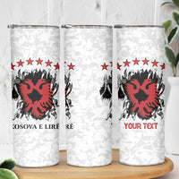 Personalized Kosova E Lire Skinny Tumbler Kosova Albanian Flag - Wonder Print Shop