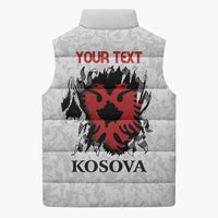 Personalized Kosova E Lire Sleeveless Puffer Jacket Kosova Albanian Flag - Wonder Print Shop