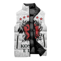 Personalized Kosova E Lire Sleeveless Puffer Jacket Kosova Albanian Flag - Wonder Print Shop