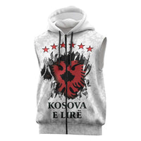 Personalized Kosova E Lire Sleeveless Zip Hoodie Kosova Albanian Flag - Wonder Print Shop