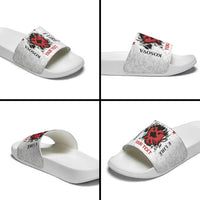Personalized Kosova E Lire Slide Sandals Kosova Albanian Flag - Wonder Print Shop