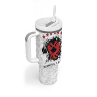 Personalized Kosova E Lire Tumbler With Handle Kosova Albanian Flag - Wonder Print Shop