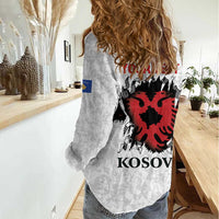 Personalized Kosova E Lire Women Casual Shirt Kosova Albanian Flag - Wonder Print Shop