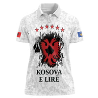 Personalized Kosova E Lire Women Polo Shirt Kosova Albanian Flag - Wonder Print Shop