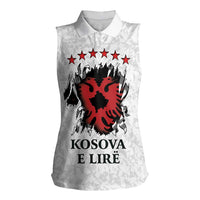 Personalized Kosova E Lire Women Sleeveless Polo Shirt Kosova Albanian Flag - Wonder Print Shop