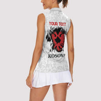Personalized Kosova E Lire Women Sleeveless Polo Shirt Kosova Albanian Flag - Wonder Print Shop