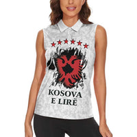 Personalized Kosova E Lire Women Sleeveless Polo Shirt Kosova Albanian Flag - Wonder Print Shop