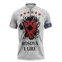 Personalized Kosova E Lire Zipper Polo Shirt Kosova Albanian Flag - Wonder Print Shop