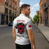 Personalized Kosova E Lire Zipper Polo Shirt Kosova Albanian Flag - Wonder Print Shop