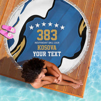 Personalized Kosova Nje Komb Nje Gjak Beach Blanket Kosova 383 Independent Sice 2008 - Wonder Print Shop