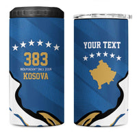 Personalized Kosova Nje Komb Nje Gjak 4 in 1 Can Cooler Tumbler Kosova 383 Independent Sice 2008 - Wonder Print Shop