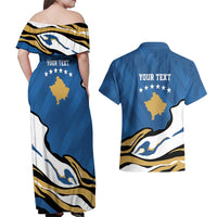 Personalized Kosova Nje Komb Nje Gjak Couples Matching Off Shoulder Maxi Dress and Hawaiian Shirt Kosova 383 Independent Sice 2008 - Wonder Print Shop