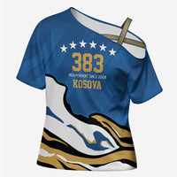 Personalized Kosova Nje Komb Nje Gjak Cross Shoulder Shirt Kosova 383 Independent Sice 2008 - Wonder Print Shop