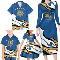 Personalized Kosova Nje Komb Nje Gjak Family Matching Long Sleeve Bodycon Dress and Hawaiian Shirt Kosova 383 Independent Sice 2008 - Wonder Print Shop