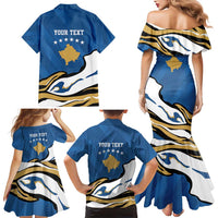 Personalized Kosova Nje Komb Nje Gjak Family Matching Mermaid Dress and Hawaiian Shirt Kosova 383 Independent Sice 2008 - Wonder Print Shop