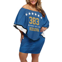 Personalized Kosova Nje Komb Nje Gjak Family Matching Off Shoulder Short Dress and Hawaiian Shirt Kosova 383 Independent Sice 2008 - Wonder Print Shop