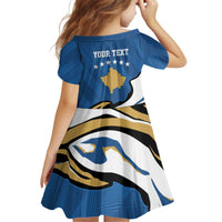 Personalized Kosova Nje Komb Nje Gjak Kid Short Sleeve Dress Kosova 383 Independent Sice 2008 - Wonder Print Shop