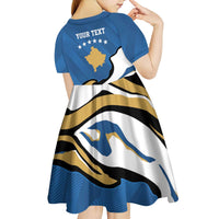 Personalized Kosova Nje Komb Nje Gjak Kid Short Sleeve Dress Kosova 383 Independent Sice 2008 - Wonder Print Shop