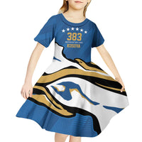 Personalized Kosova Nje Komb Nje Gjak Kid Short Sleeve Dress Kosova 383 Independent Sice 2008 - Wonder Print Shop