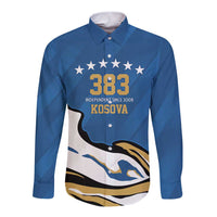 Personalized Kosova Nje Komb Nje Gjak Long Sleeve Button Shirt Kosova 383 Independent Sice 2008 - Wonder Print Shop