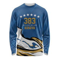 Personalized Kosova Nje Komb Nje Gjak Long Sleeve Shirt Kosova 383 Independent Sice 2008 - Wonder Print Shop