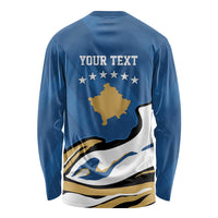 Personalized Kosova Nje Komb Nje Gjak Long Sleeve Shirt Kosova 383 Independent Sice 2008 - Wonder Print Shop