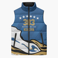 Personalized Kosova Nje Komb Nje Gjak Sleeveless Puffer Jacket Kosova 383 Independent Sice 2008 - Wonder Print Shop