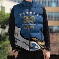 Personalized Kosova Nje Komb Nje Gjak Sleeveless Puffer Jacket Kosova 383 Independent Sice 2008 - Wonder Print Shop