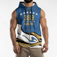 Personalized Kosova Nje Komb Nje Gjak Sleeveless Zip Hoodie Kosova 383 Independent Sice 2008 - Wonder Print Shop