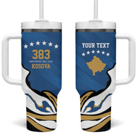 Personalized Kosova Nje Komb Nje Gjak Tumbler With Handle Kosova 383 Independent Sice 2008 - Wonder Print Shop