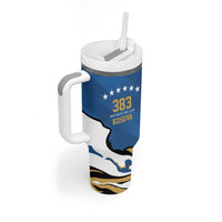 Personalized Kosova Nje Komb Nje Gjak Tumbler With Handle Kosova 383 Independent Sice 2008 - Wonder Print Shop