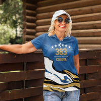 Personalized Kosova Nje Komb Nje Gjak Women Polo Shirt Kosova 383 Independent Sice 2008 - Wonder Print Shop