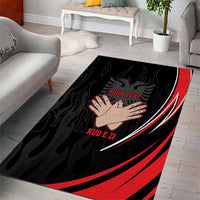 Personalized Shqipe Albania Nation Flag Area Rug Kuq E Zi Tiranaproud Albanian - Wonder Print Shop