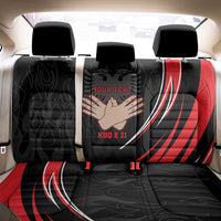 Personalized Shqipe Albania Nation Flag Back Car Seat Cover Kuq E Zi Tiranaproud Albanian - Wonder Print Shop