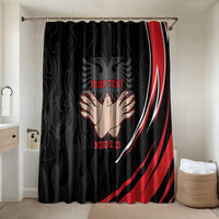 Personalized Shqipe Albania Nation Flag Bathroom Set Kuq E Zi Tiranaproud Albanian - Wonder Print Shop