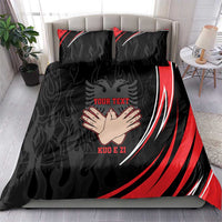 Personalized Shqipe Albania Nation Flag Bedding Set Kuq E Zi Tiranaproud Albanian - Wonder Print Shop