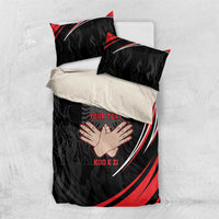 Personalized Shqipe Albania Nation Flag Bedding Set Kuq E Zi Tiranaproud Albanian - Wonder Print Shop