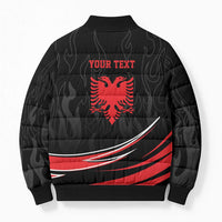 Personalized Shqipe Albania Nation Flag Bomber Puffer Jacket Kuq E Zi Tiranaproud Albanian - Wonder Print Shop