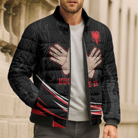 Personalized Shqipe Albania Nation Flag Bomber Puffer Jacket Kuq E Zi Tiranaproud Albanian - Wonder Print Shop